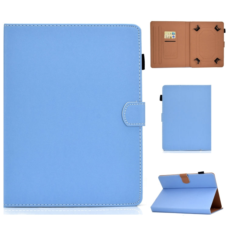 For 10 inch Solid Color Tablet PC Universal Magnetic Horizontal Flip Leather Case with Card Slots & Holder(Blue) - 10 - 11 inch by PMC TechLife | Online Shopping South Africa | PMC TechLife | Buy Now Pay Later Mobicred