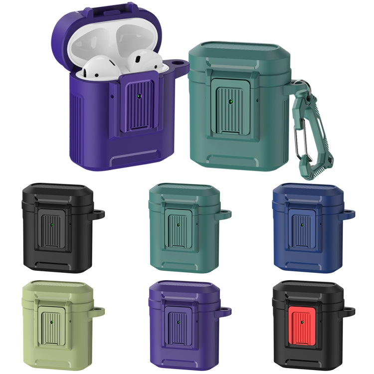 For AirPods 1 / 2 Earphone TPU + PC Protective Case(Purple) - For AirPods 1/2 by PMC Jewellery | Online Shopping South Africa | PMC Jewellery | Buy Now Pay Later Mobicred