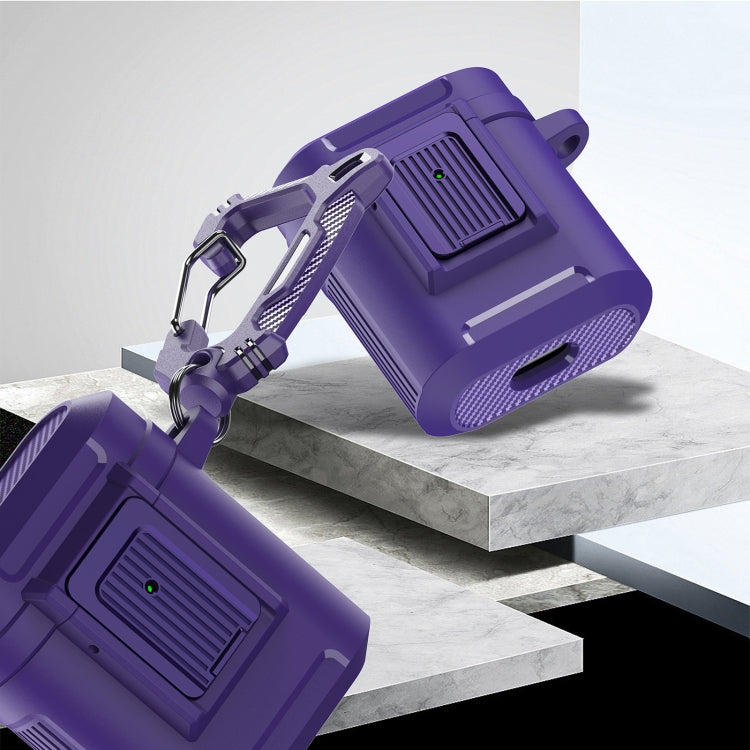 For AirPods 1 / 2 Earphone TPU + PC Protective Case(Purple) - For AirPods 1/2 by PMC Jewellery | Online Shopping South Africa | PMC Jewellery | Buy Now Pay Later Mobicred