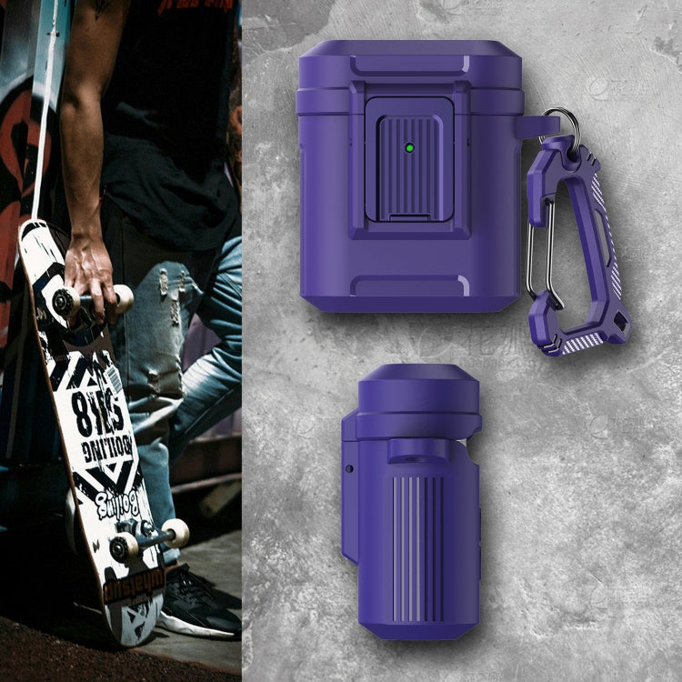 For AirPods 1 / 2 Earphone TPU + PC Protective Case(Purple) - For AirPods 1/2 by PMC Jewellery | Online Shopping South Africa | PMC Jewellery | Buy Now Pay Later Mobicred