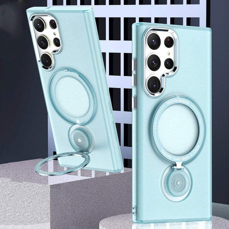 For Samsung Galaxy S23 Ultra 5G 360 Degree Rotation Holder MagSafe Magnetic Phone Case(Light Blue) - Galaxy S23 Ultra 5G Cases by PMC TechLife | Online Shopping South Africa | PMC TechLife