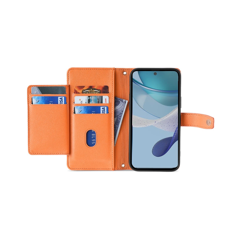For Kyocera Android One S10 Sheep Texture Cross-body Zipper Wallet Leather Phone Case(Orange) - More Brand by PMC TechLife | Online Shopping South Africa | PMC TechLife | Buy Now Pay Later Mobicred