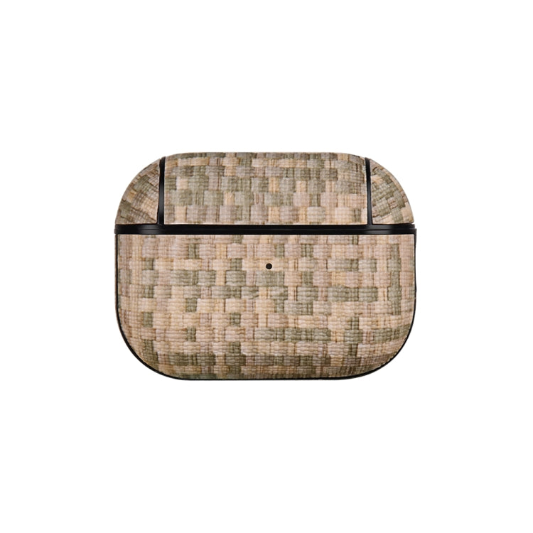 For AirPods Pro 2 PC Woven Leather Skin Earphone Case(Light Yellow) - For AirPods Pro 2 by PMC Jewellery | Online Shopping South Africa | PMC Jewellery | Buy Now Pay Later Mobicred