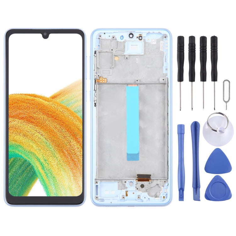 For Samsung Galaxy A33 5G SM-A336 6.36 inch OLED LCD Screen Digitizer Full Assembly with Frame (Blue) - free shipping - PMc TechLife - Order now!