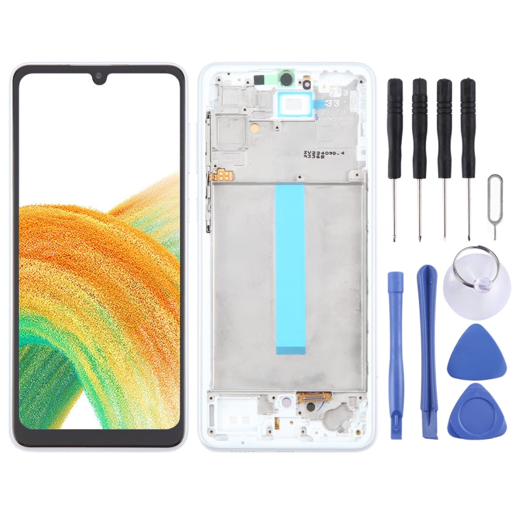 For Samsung Galaxy A33 5G SM-A336 6.36 inch OLED LCD Screen Digitizer Full Assembly with Frame (White) - free shipping - PMc TechLife - Order now!