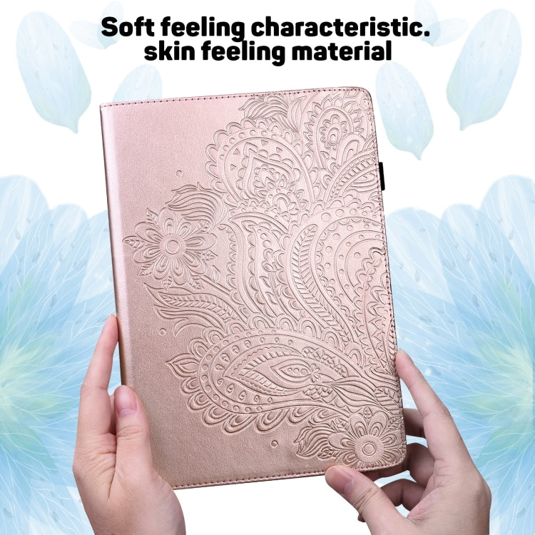 For Lenovo Tab P11 Gen 2 Peacock Embossed Pattern Leather Tablet Case(Rose Gold) - Lenovo by PMC TechLife | Online Shopping South Africa | PMC TechLife | Buy Now Pay Later Mobicred