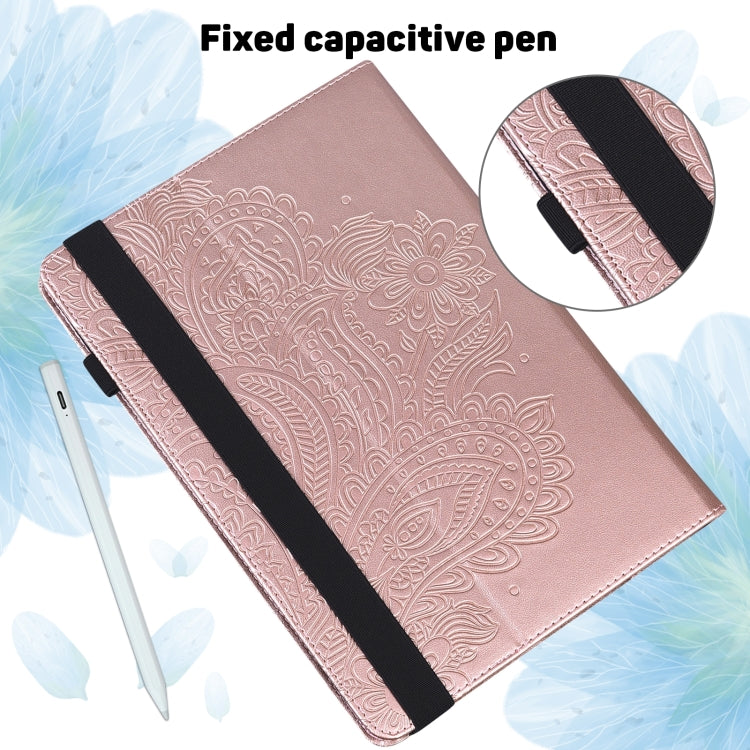 For Lenovo Tab P11 Gen 2 Peacock Embossed Pattern Leather Tablet Case(Rose Gold) - Lenovo by PMC TechLife | Online Shopping South Africa | PMC TechLife | Buy Now Pay Later Mobicred