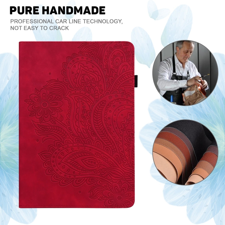 For Huawei MatePad SE 10.4 2022 Peacock Embossed Pattern Leather Tablet Case(Red) - Huawei by PMC TechLife | Online Shopping South Africa | PMC TechLife | Buy Now Pay Later Mobicred