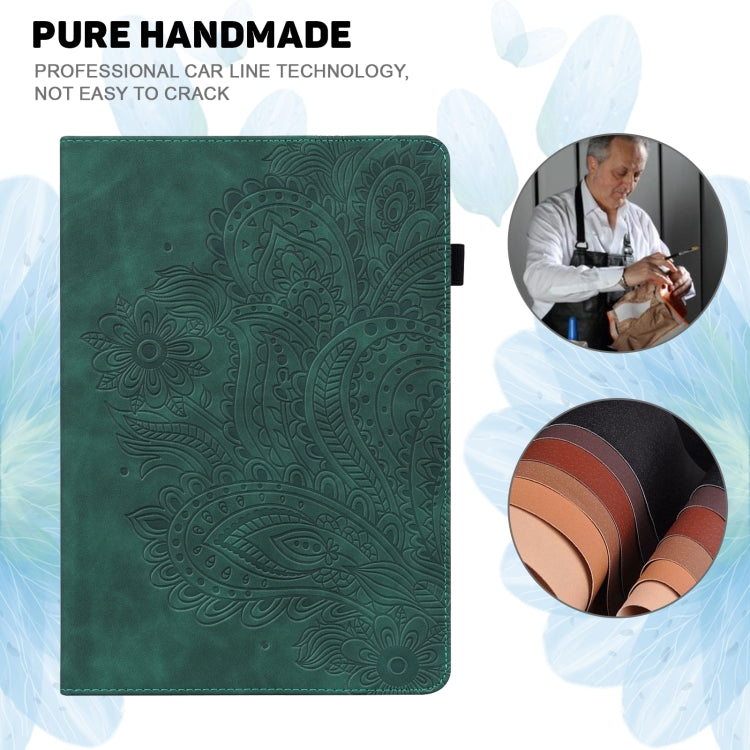 For Huawei MatePad SE 10.4 2022 Peacock Embossed Pattern Leather Tablet Case(Green) - Huawei by PMC TechLife | Online Shopping South Africa | PMC TechLife | Buy Now Pay Later Mobicred