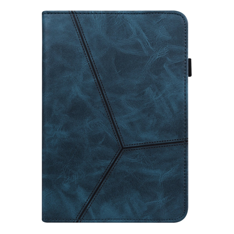For Lenovo Tab M8 4th Gen TB-300FU Embossed Striped Leather Tablet Case(Blue) - Lenovo by PMC TechLife | Online Shopping South Africa | PMC TechLife | Buy Now Pay Later Mobicred