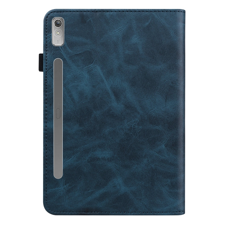 For Lenovo Tab P11 Pro Gen 2 Embossed Striped Leather Tablet Case(Blue) - Lenovo by PMC TechLife | Online Shopping South Africa | PMC TechLife | Buy Now Pay Later Mobicred