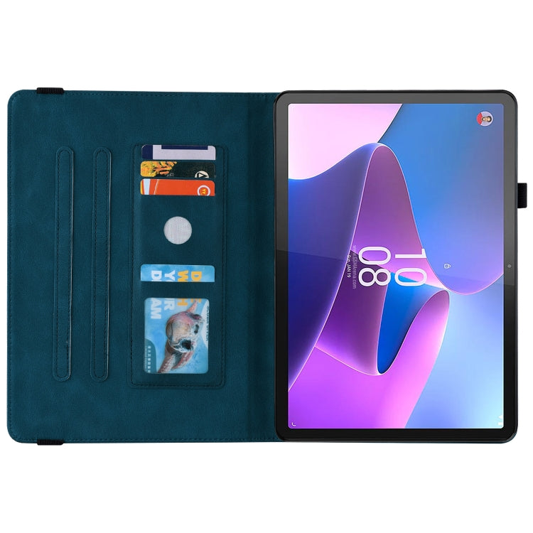 For Lenovo Tab P11 Gen 2 11.5 Butterfly Flower Embossed Leather Tablet Case(Blue) - Lenovo by PMC TechLife | Online Shopping South Africa | PMC TechLife | Buy Now Pay Later Mobicred
