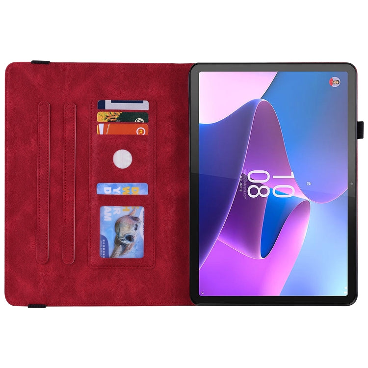 For Lenovo Tab P11 Gen 2 11.5 Butterfly Flower Embossed Leather Tablet Case(Red) - Lenovo by PMC TechLife | Online Shopping South Africa | PMC TechLife | Buy Now Pay Later Mobicred