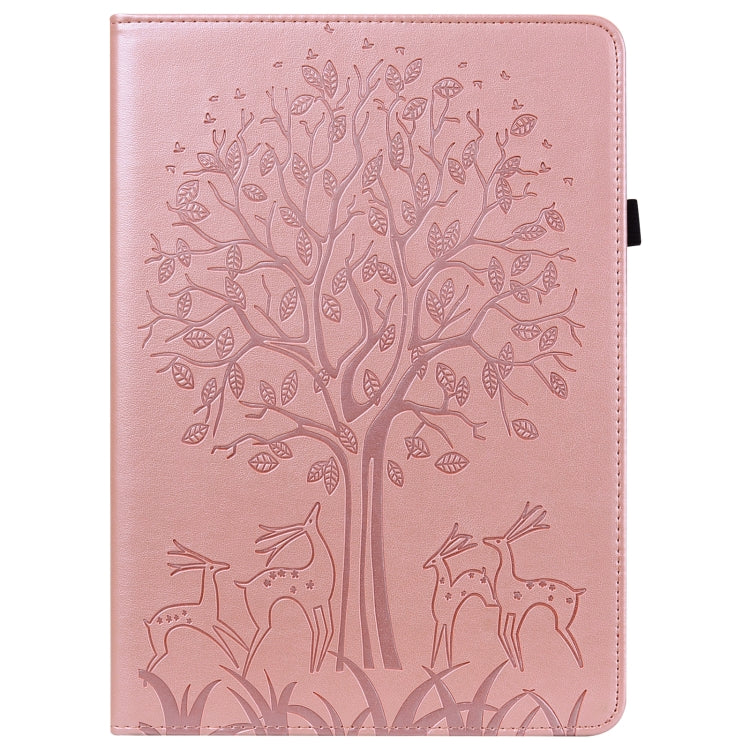 For Lenovo Tab P11 Gen 2 Tree & Deer Pattern Embossed Leather Tablet Case(Pink) - Lenovo by PMC TechLife | Online Shopping South Africa | PMC TechLife | Buy Now Pay Later Mobicred