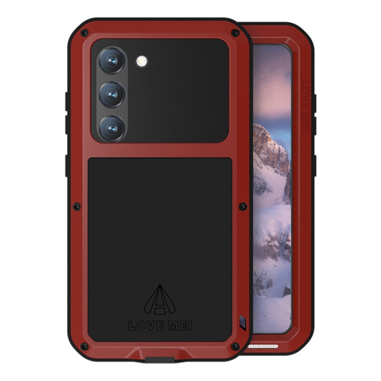 For Samsung Galaxy S23 5G LOVE MEI Metal Shockproof Life Waterproof Dustproof Phone Case(Red) - free shipping - PMC TechLife - Order now!