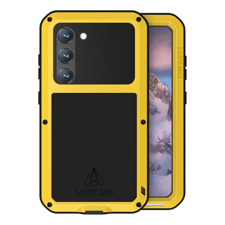 For Samsung Galaxy S23 5G LOVE MEI Metal Shockproof Life Waterproof Dustproof Phone Case(Yellow) - free shipping - PMC TechLife - Order now!
