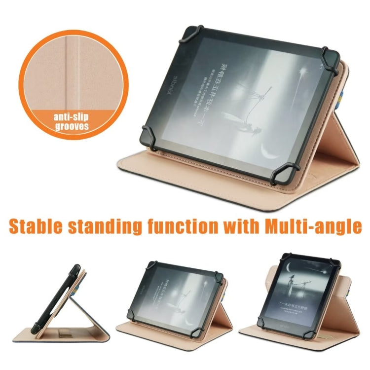 For 6 inch Rotating Universal Leather Tablet Case(Grey) - 7 inch by PMC TechLife | Online Shopping South Africa | PMC TechLife | Buy Now Pay Later Mobicred