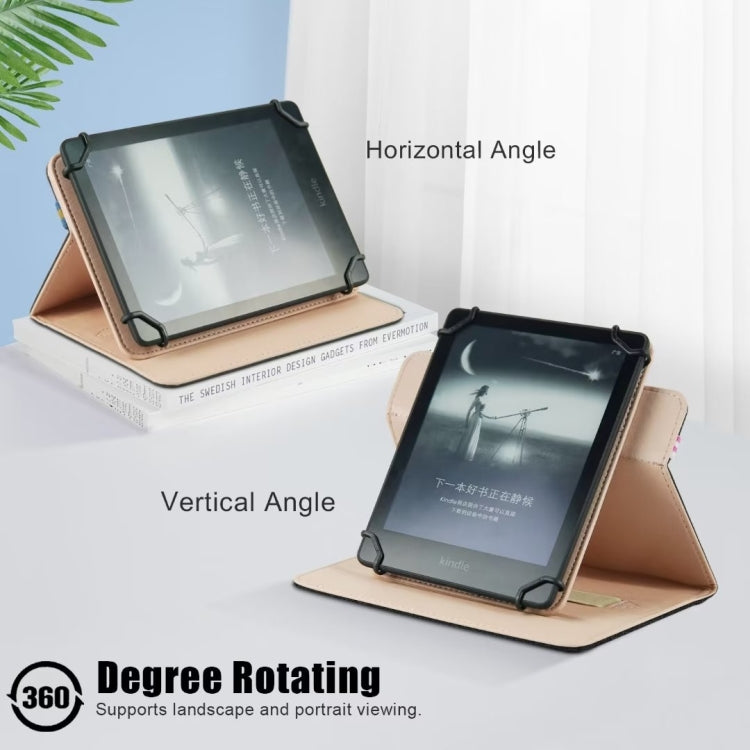 For 6 inch Rotating Universal Leather Tablet Case(Grey) - 7 inch by PMC TechLife | Online Shopping South Africa | PMC TechLife | Buy Now Pay Later Mobicred