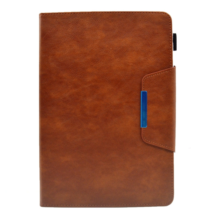 For 7 inch Suede Cross Texture Magnetic Clasp Leather Tablet Case(Brown) - 7 inch by PMC TechLife | Online Shopping South Africa | PMC TechLife | Buy Now Pay Later Mobicred