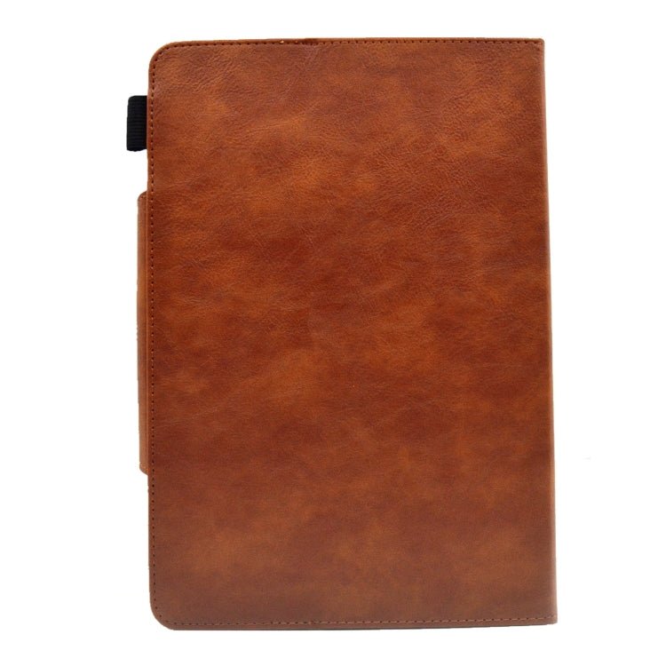 For 7 inch Suede Cross Texture Magnetic Clasp Leather Tablet Case(Brown) - 7 inch by PMC TechLife | Online Shopping South Africa | PMC TechLife | Buy Now Pay Later Mobicred