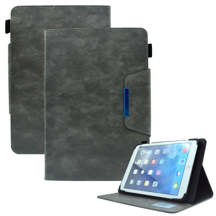For 10 inch Suede Cross Texture Magnetic Clasp Leather Tablet Case(Grey) - 10 - 11 inch by PMC TechLife | Online Shopping South Africa | PMC TechLife | Buy Now Pay Later Mobicred