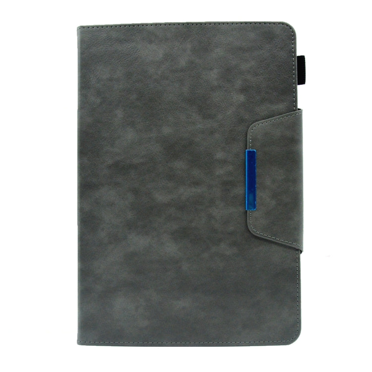 For 10 inch Suede Cross Texture Magnetic Clasp Leather Tablet Case(Grey) - 10 - 11 inch by PMC TechLife | Online Shopping South Africa | PMC TechLife | Buy Now Pay Later Mobicred