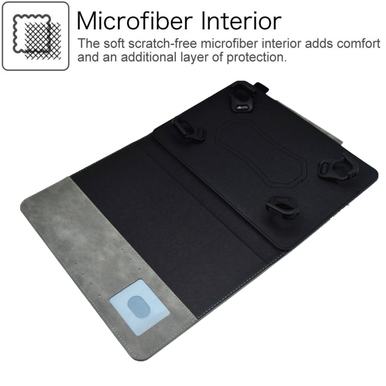 For 10 inch Suede Cross Texture Magnetic Clasp Leather Tablet Case(Grey) - 10 - 11 inch by PMC TechLife | Online Shopping South Africa | PMC TechLife | Buy Now Pay Later Mobicred