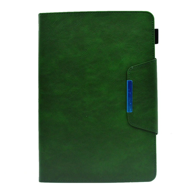 For 10 inch Suede Cross Texture Magnetic Clasp Leather Tablet Case(Green) - 10 - 11 inch by PMC TechLife | Online Shopping South Africa | PMC TechLife | Buy Now Pay Later Mobicred