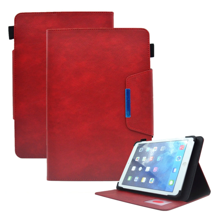 For 10 inch Suede Cross Texture Magnetic Clasp Leather Tablet Case(Red) - 10 - 11 inch by PMC TechLife | Online Shopping South Africa | PMC TechLife | Buy Now Pay Later Mobicred