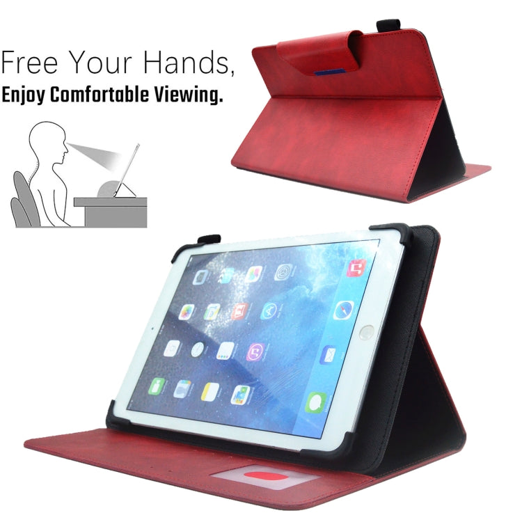 For 10 inch Suede Cross Texture Magnetic Clasp Leather Tablet Case(Red) - 10 - 11 inch by PMC TechLife | Online Shopping South Africa | PMC TechLife | Buy Now Pay Later Mobicred