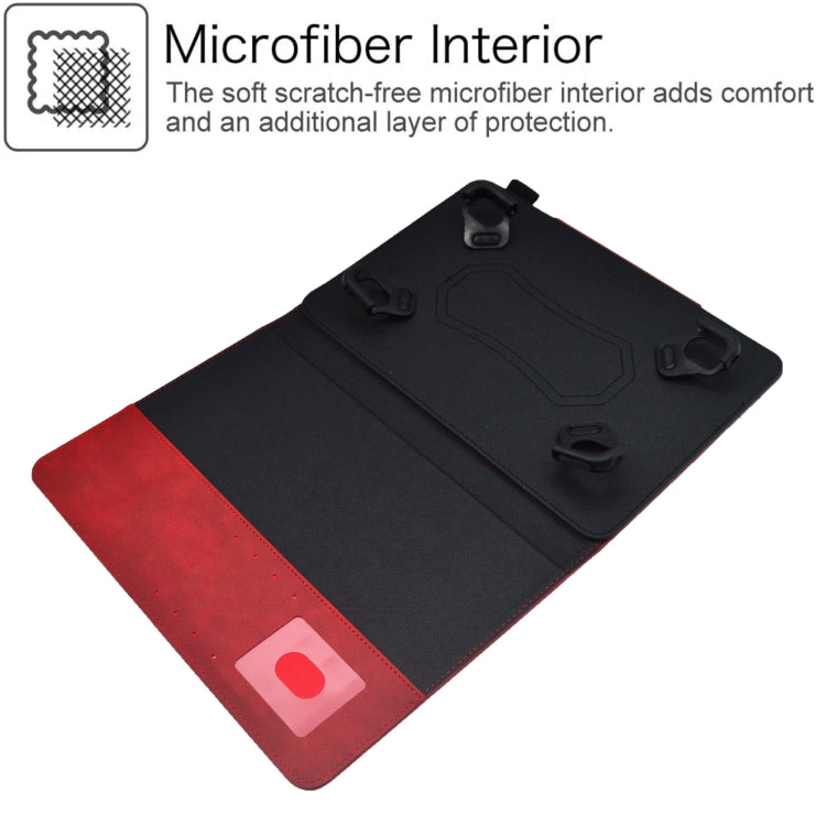 For 10 inch Suede Cross Texture Magnetic Clasp Leather Tablet Case(Red) - 10 - 11 inch by PMC TechLife | Online Shopping South Africa | PMC TechLife | Buy Now Pay Later Mobicred