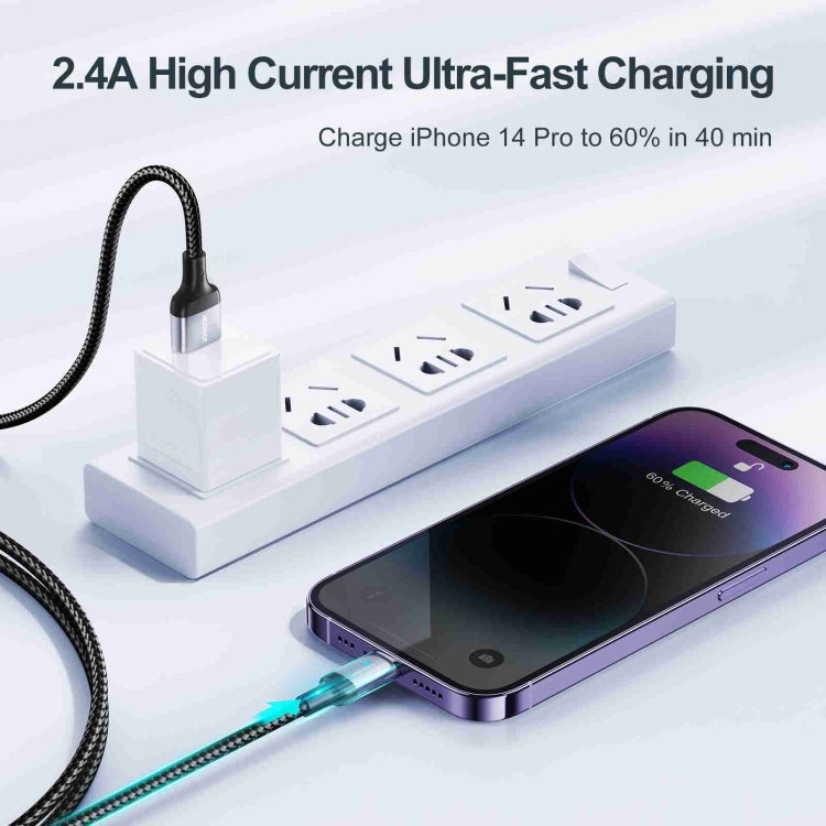JOYROOM S-UL012A10 Extraordinary Series 2.4A USB-A to 8 Pin Fast Charging Data Cable, Cable Length:1.2m(White) - Normal Style Cable by JOYROOM | Online Shopping South Africa | PMC TechLife | Buy Now Pay Later Mobicred