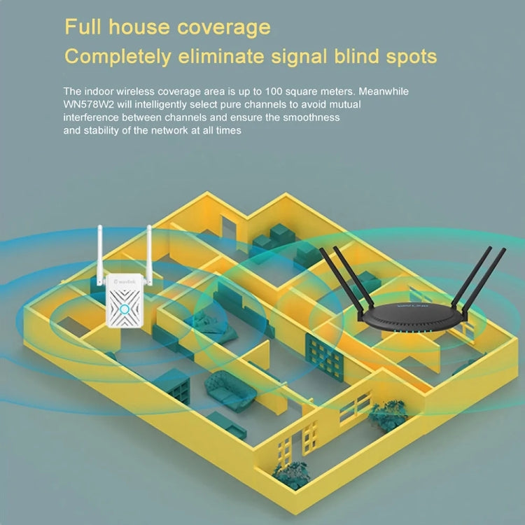 Wavlink WN578W2 300Mbps 2.4GHz WiFi Extender Repeater Home Wireless Signal Amplifier(EU Plug) - free shipping - PMC Jewellery - Order now!