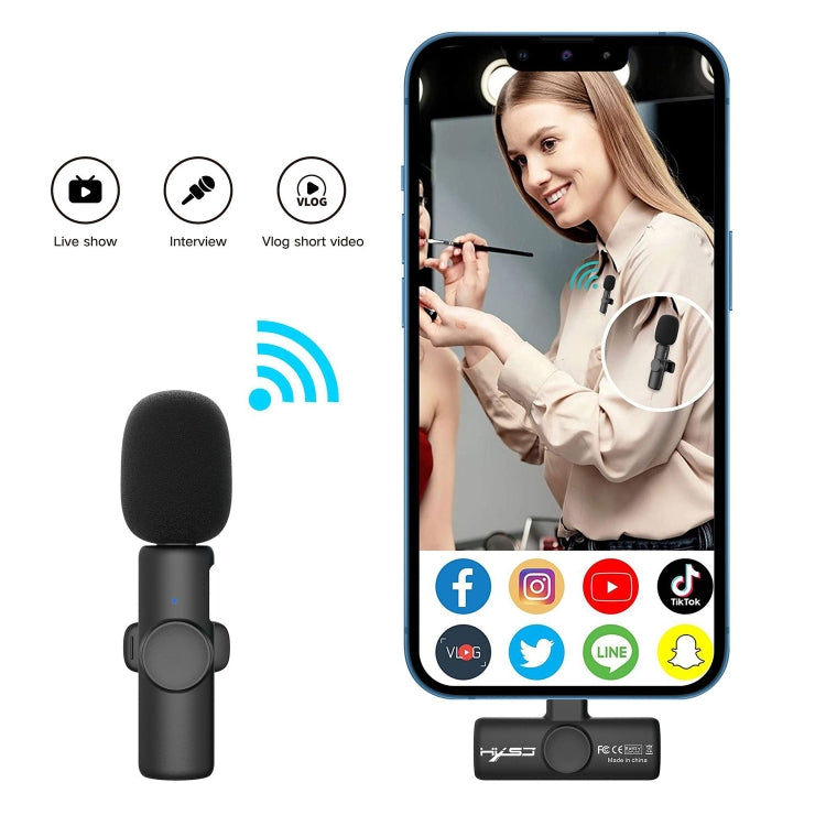 HXSJ F18 2.4G 8 Pin Noise Reduction Lavalier Wireless Microphone(Black) - free shipping - PMC TechLife - Order now!