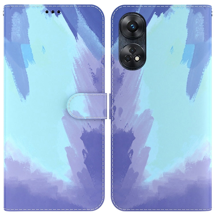For OPPO Reno8 T 4G Watercolor Pattern Flip Leather Phone Case(Winter Snow) - OPPO Cases by PMC TechLife | Online Shopping South Africa | PMC TechLife | Buy Now Pay Later Mobicred