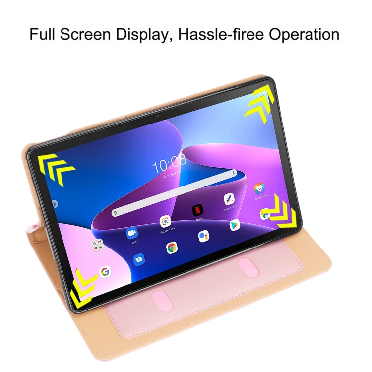 For Lenovo Tab P11 Pro Gen2 11.2 2022 TB132/138 Embossed Front Stand Leather Smart Tablet Case(Rose Gold) - Lenovo by PMC TechLife | Online Shopping South Africa | PMC TechLife | Buy Now Pay Later Mobicred