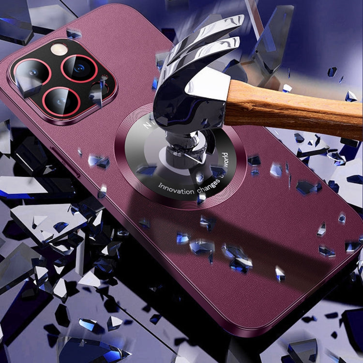 For iPhone 14 R-JUST RH05 Magnetic Leather Metal Phone Case(Purple) - iPhone 14 Cases by R-JUST | Online Shopping South Africa | PMC TechLife