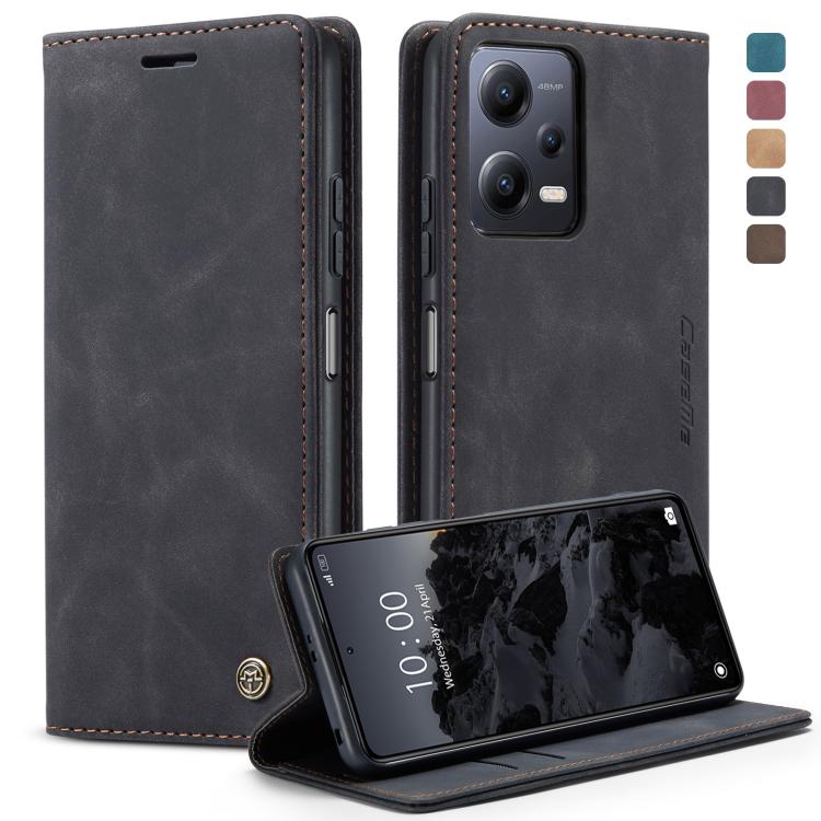 For Xiaomi Redmi Note 12 5G / Poco X5 CaseMe 013 Multifunctional Horizontal Flip Leather Phone Case(Black) - free shipping - PMC Jewellery - Order now!