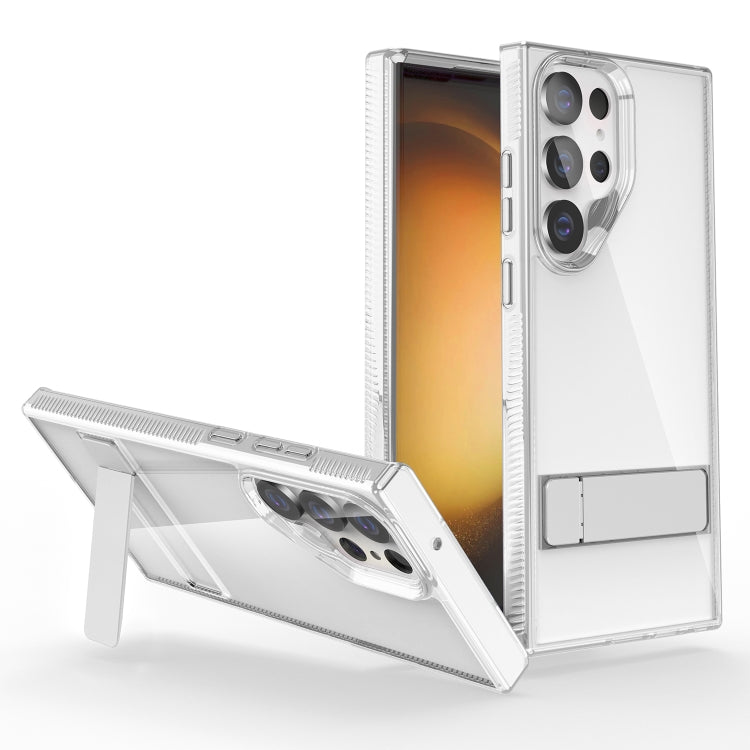 For Samsung Galaxy S23 Ultra 5G High Transparent Holder Phone Case(White) - Galaxy S23 Ultra 5G Cases by PMC TechLife | Online Shopping South Africa | PMC TechLife