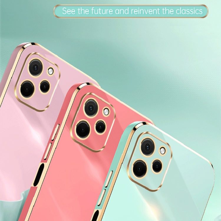 For Huawei nova Y61 XINLI Straight Edge 6D Electroplate TPU Phone Case(Cherry Purple) - Huawei Cases by XINLI | Online Shopping South Africa | PMC TechLife | Buy Now Pay Later Mobicred