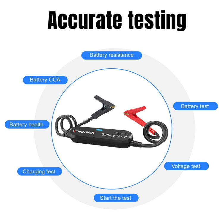 KONNWEI BK200 6V/12V/24V Car Bluetooth Battery Tester(Black) - free shipping - PMC TechLife - Order now!