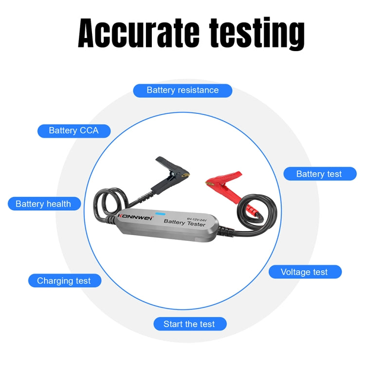 KONNWEI BK200 6V/12V/24V Car Bluetooth Battery Tester(Silver) - Electronic Test by KONNWEI | Online Shopping South Africa | PMC TechLife | Buy Now Pay Later Mobicred