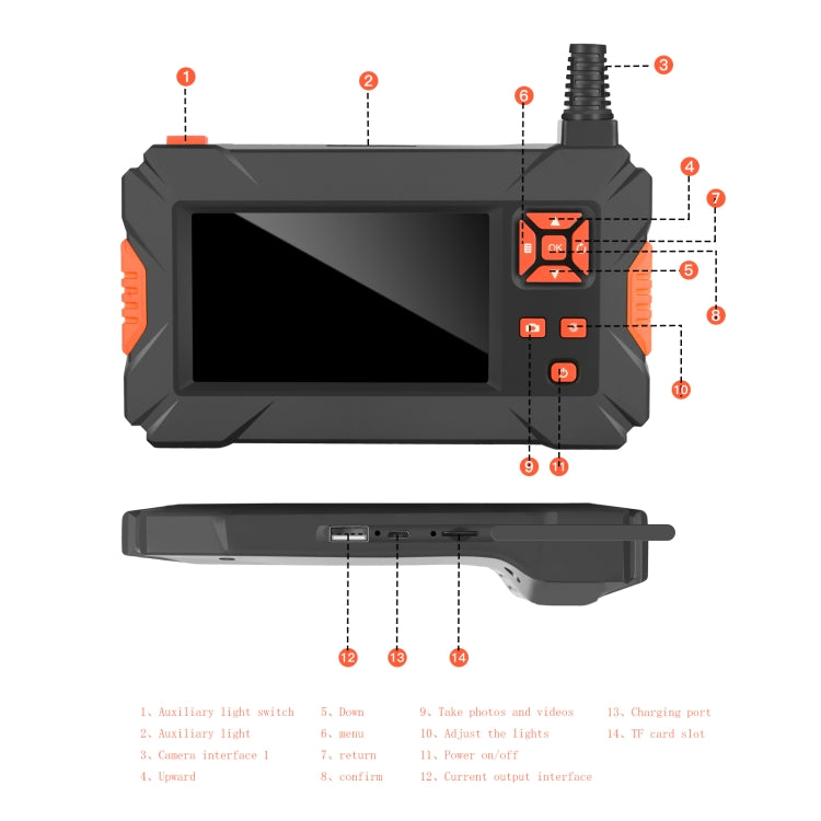 P130 8mm 4.3 inch Single Camera with Screen Endoscope, Length:10m -  by PMC TechLife | Online Shopping South Africa | PMC TechLife | Buy Now Pay Later Mobicred