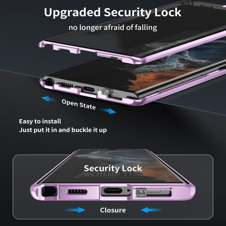 For Samsung Galaxy S24 Ultra 5G HD Full Cover Magsafe Magnetic Metal Tempered Glass Phone Case(Gold) - Galaxy S24 Ultra 5G Cases by PMC TechLife | Online Shopping South Africa | PMC TechLife