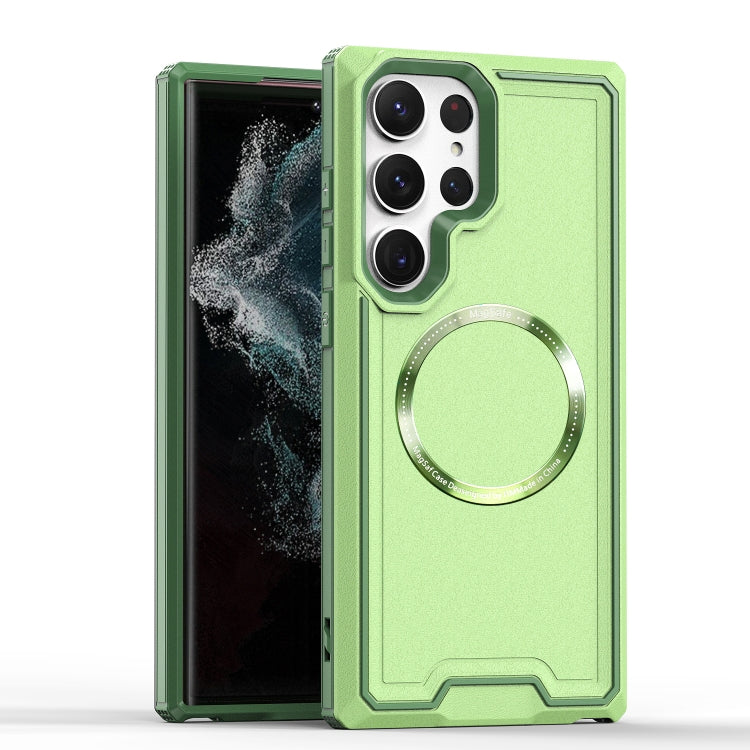 For Samsung Galaxy S23+ 5G Armour Two-color MagSafe Magnetic TPU + PC Phone Case(Green) - Galaxy S23+ 5G Cases by PMC TechLife | Online Shopping South Africa | PMC TechLife