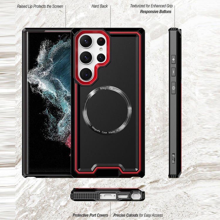 For Samsung Galaxy S23+ 5G Armour Two-color MagSafe Magnetic TPU + PC Phone Case(Red) - Galaxy S23+ 5G Cases by PMC TechLife | Online Shopping South Africa | PMC TechLife