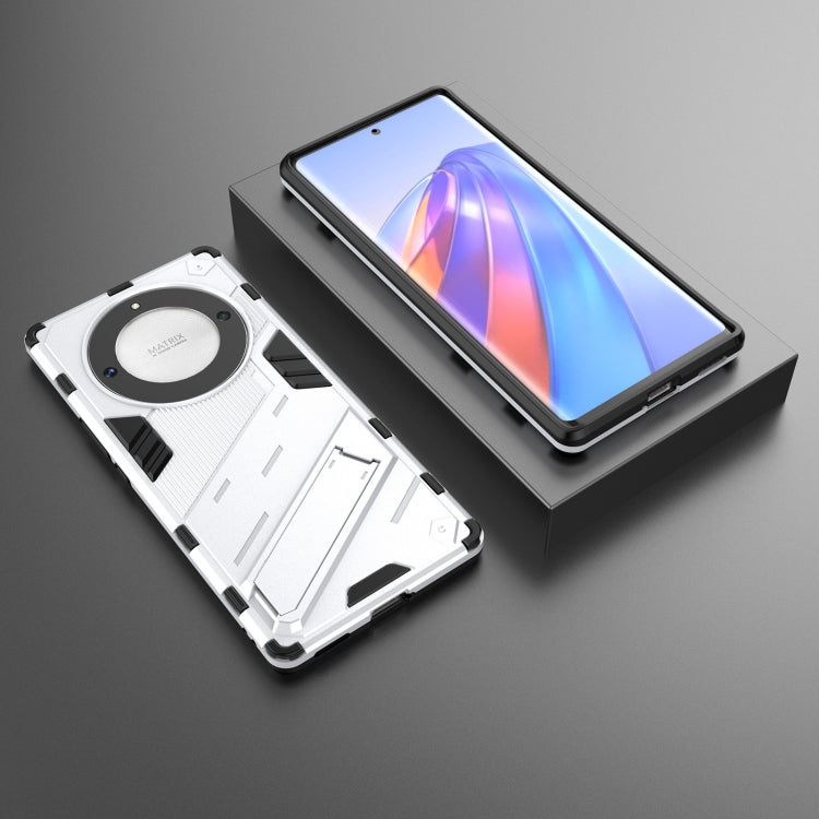 For Honor X9a/X40 5G/Magic5 Lite Punk Armor PC + TPU Phone Case with Holder(White) - Honor Cases by PMC TechLife | Online Shopping South Africa | PMC TechLife