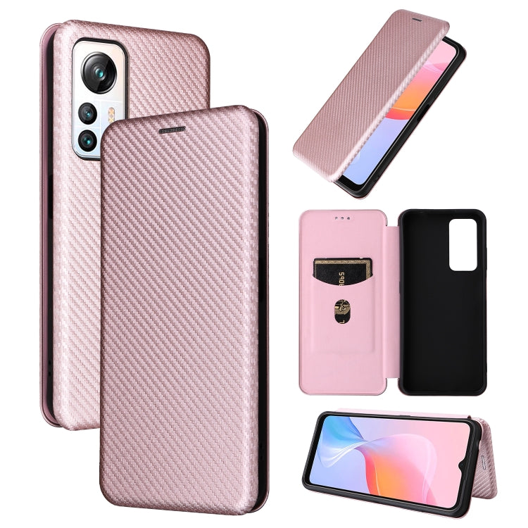 For Blackview A85 Carbon Fiber Texture Flip Leather Phone Case(Pink) - More Brand by PMC TechLife | Online Shopping South Africa | PMC TechLife | Buy Now Pay Later Mobicred