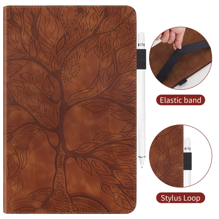 For Huawei Matepad SE 10.4 2022 Life Tree Embossed Flip Leather Tablet Case(Brown) - Huawei by PMC TechLife | Online Shopping South Africa | PMC TechLife | Buy Now Pay Later Mobicred