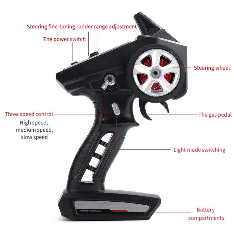 JJR/C Q142 Full Scale Electric Four-wheel Drive Muscle High Speed Drift RC Car(Grey) - RC Cars by JJR/C | Online Shopping South Africa | PMC TechLife